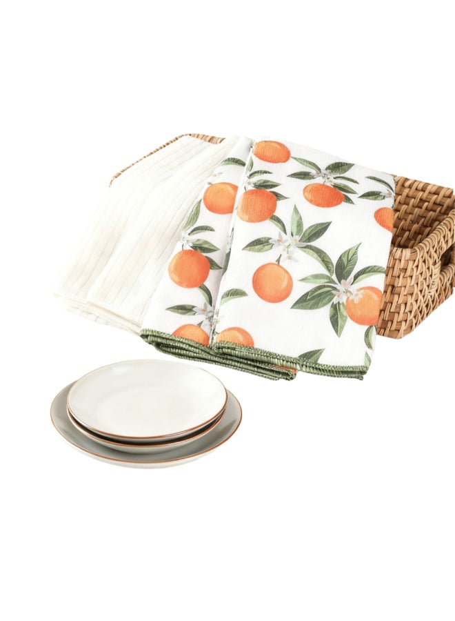 منشفة مطبخ مايكروفايبر بطبعة برتقال 4 قطع ألوان متعددة 40 × 48 سم 25MNSA004MT4